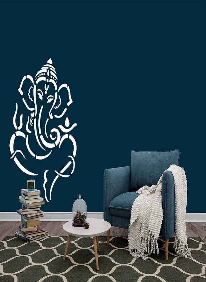 ARandNJ مجموعة استنسل ARandNJ للرسم على الجدران (المقاس: 16 × 24 بوصة) الموضوع: غانيشا، تصميم قابل لإعادة الاستخدام، مناسب لغرفة النوم وغرفة المعيشة (عبوة من قطعة واحدة) - Image 2